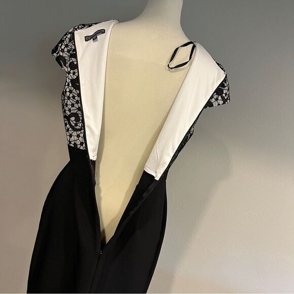 Cap sleeve knee length dress with flattering lace details size 12 - Picture 8 of 14